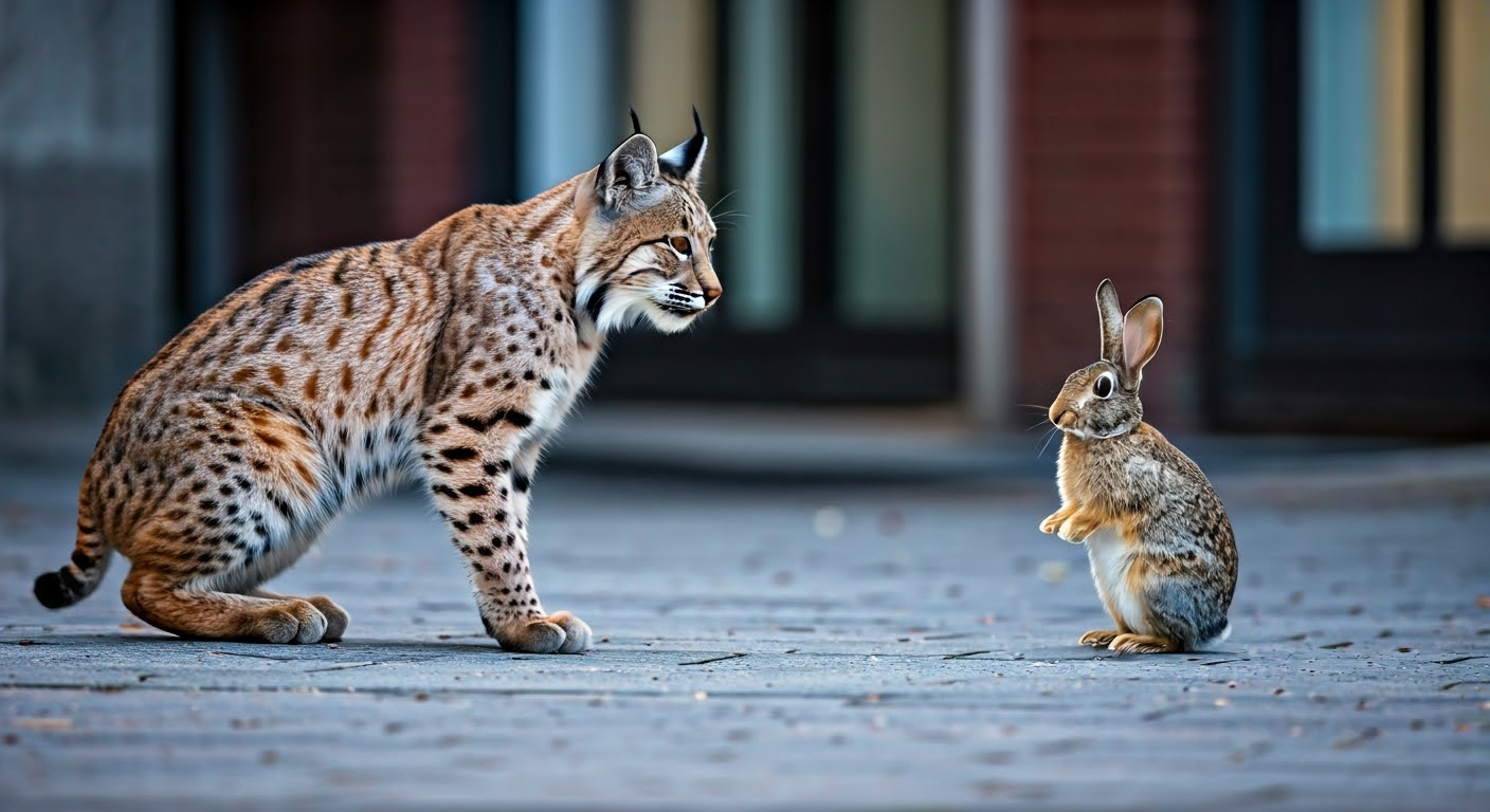 Predicting Bobcat and Rabbit Behavior in Urban Environments